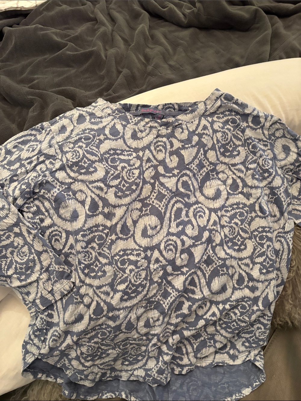 fresh produce Navy and White Long Sleeve Top